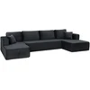 Sofa-lova, modulinė U formos, tamsiai pilka, 369 × 152 × 78 cm