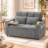 Sofa-lova su 5 padėčių atlošu ir USB jungtimi, pilka, 137 x 91 x 95 cm
