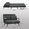Sofa-lova su 5 padėčių reguliuojamu atlošu, tamsiai pilkas, 102 × 73 × 81 cm