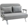 HOMCOM Dvivietė sofa-lova, reguliuojama sofa, iki 150 kg, šviesiai pilka