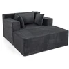 Sofa su pufu ir 3 pagalvėlėmis, pilkai balta, 127 × 91 × 69 cm