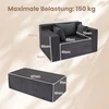 Sofa su pufu ir 3 pagalvėlėmis, pilkai balta, 127 × 91 × 69 cm