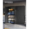 Songmics 4 durų ir 5 lygių 40 x 80 x 180 cm matinės juodos spalvos dokumentų spinta