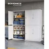 Songmics 4 durų ir 5 lygių 40 x 80 x 180 cm matinės pilkos spalvos dokumentų spinta