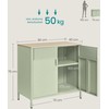 Songmics Sandėliavimo spintelė 40 x 80 x 76 cm lauro žalia-natūralaus ąžuolo spalva