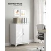 Songmics Užrakinama dokumentų spinta su 2 durelėmis 40 x 80 x 90 cm matinės baltos spalvos