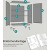 Songmics Užrakinama dokumentų spinta su 2 durelėmis 40 x 80 x 90 cm matinės baltos spalvos