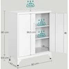 Songmics Užrakinama dokumentų spinta su 2 durelėmis 40 x 80 x 90 cm matinės baltos spalvos
