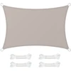 Songmics Stačiakampė saulės burė su PU danga, taupe, 2 x 3 m