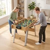 Stalo futbolo stalas su 22 žaidėjais ir 360° strypais, natūralios medienos, žalios ir šviesiai pilkos spalvos, 121 × 87 × 77 cm