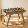 Stalo futbolo stalas su 22 žaidėjais ir 360° strypais, natūralios medienos, žalios ir šviesiai pilkos spalvos, 121 × 87 × 77 cm