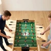 Stalo futbolo stalas su 22 žaidėjais ir 360° strypais, natūralios medienos, žalios ir šviesiai pilkos spalvos, 121 × 87 × 77 cm