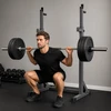 Štangos stovas reguliuojamo aukščio ir pločio, iki 150 kg, juodas, 60–87 × 65 × 121–158 cm