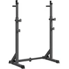 Štangos stovas reguliuojamo aukščio ir pločio, iki 150 kg, juodas, 60–87 × 65 × 121–158 cm