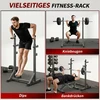 Štangos stovas reguliuojamo aukščio ir pločio, iki 150 kg, juodas, 60–87 × 65 × 121–158 cm