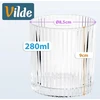 Stiklinės iš rantuoto stiklo, 280 ml, 8,5 × 8,5 × 9 cm, 6 vnt.