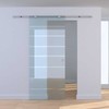 HOMCOM stiklinės stumdomos durys kambariui, pusiau satinizuotos, 775 / 900 / 1025 x 2050 mm