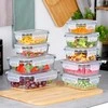 Stikliniai maisto laikymo indeliai su dangteliais Vilde, 9 vnt