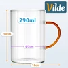 Stikliniai puodeliai su rankenėlėmis, 290 ml, skaidrūs, 10 × 7 × 10 cm, 6 vnt.