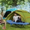 Outsunny sudedama stovyklavimo lova su čiužiniu, pagalve ir šonine kišene, 190 x 65 x 37 cm, stovyklavimo gultas suaugusiems, svečių lova iki 150 kg, sulankstoma lova laukui, sodui, stovyklavimui, tamsiai mėlyna