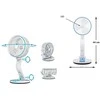 Sulankstomas belaidis ventiliatorius su LED apšvietimu, 18 cm, mėlynas