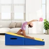 Sulankstomas gimnastikos pleištinis kilimėlis su EPE putomis, geltonas, 122 × 61 × 35 cm