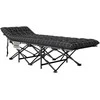 Outsunny sulankstoma kempingo lova, kelioninė lova su šonine kišene, čiužiniu, neslystanti, svečių lova, atlaikanti iki 150 kg, lauko, Oksfordo audinys, juoda, 190 x 67 x 37 cm