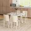 HOMCOM sulankstomas valgomojo stalas, virtuvinis stalas 2-4 asmenims, sulankstomas stalas, medinis valgomojo stalas, mažoms erdvėms, 110 x 86 x 75 cm, baltas