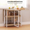 Sulankstomas valgomojo stalas su 2 atverčiamais stalviršiais ir 2 atvirais skyriais, natūralios medienos spalvos, 133,4 × 80 × 75 cm