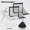 Sulankstomi futbolo vartai su nešiojimo krepšiu, juodi, 120 × 90 × 92 cm, 2 vnt.