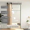 Sulankstomų stumdomųjų durų furnitūros komplektas su J formos laikikliais, juodas, 122 cm