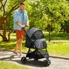 PawHut pet buggy lietaus dangtis saugos pavadėliai saugojimo krepšys sulankstomas maži šunys Oksfordo pilka
