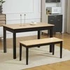 HOMCOM 2 vietų valgomojo suolas iki 220 kg, pušies mediena, natūralus, 102x36x45cm