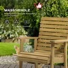 „Outsunny“ supama kėdė, krėslas su porankiais, sodo kėdė, poilsio kėdė balkonui, terasai, keliamoji galia iki 130 kg, eglės mediena, šviesiai ruda