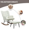 HOMCOM supamasis krėslas, iki 130 kg, supamasis krėslas su taburete, fotelis, slaugos krėslas su linine išvaizda, miegamojo supamasis krėslas