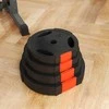 SPORTNOW 4 dalių svorių rinkinys, 2 x 5kg / 10 kg svoriai, svorių diskų rinkinys, svorių diskai 2,5 cm skersmens štangai, Ø 30 mm skylė, juodi