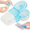 Tabletės išspaudėjas 8 cm x 4 cm juodas-mėlynas