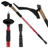 Teleskopinė nordic walking lazda su kamštine rankena, raudonas