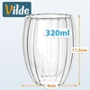 Terminės stiklinės su dviguba sienele, 320 ml, 9 × 9 × 11,5 cm, 2 vnt.