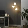 HOMCOM pastatomas šviestuvas, 40 W, su E27 lizdu ir 3 stikliniais gaubtais, svetainei, 169 cm aukščio