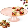 Elegantiška tortų lėkštė su stovu 21 cm rožinė