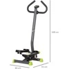 Homcom Steperis su LCD ekranu ir rankena iki 100 kg, 55 x 44 x 108 cm