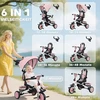 AIYAPLAY 6-in-1 vaikiškas triratukas, vežimėlis mažyliams, su stūmimo rankena, reguliuojama sėdyne, sulankstomas dizainas, saugos tvorelė