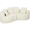 Trivietė berėmė sofa, kreminės baltos spalvos, 207 × 107 × 62 cm