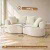 Trivietė berėmė sofa, kreminės baltos spalvos, 207 × 107 × 62 cm
