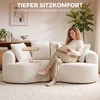 Trivietė berėmė sofa, kreminės baltos spalvos, 207 × 107 × 62 cm