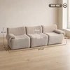 Trivietė modulinė šenilinė sofa, smėlio spalvos, 277 × 90 × 82 cm