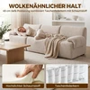 Trivietė modulinė šenilinė sofa, smėlio spalvos, 277 × 90 × 82 cm