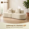 Trivietė modulinė sofa be rėmo su kišeninėmis spyruoklėmis, smėlinė, 245cm