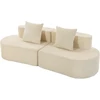 Trivietė modulinė sofa be rėmo su kišeninėmis spyruoklėmis, smėlinė, 245cm